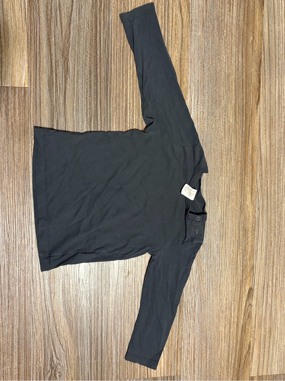 H&M Black Long-Sleeve Shoulder-Button Tee